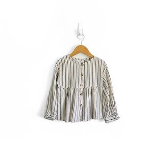 Zara Kids Striped Button Front Blouse